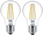 2-er PHILIPS E27 Klare LED Lampe Filament Birnenform 7W wie 60W warmes Licht...