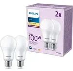 2er Set PHILIPS LED Lampen E27 A67 13W = 100W 1521lm 2700K extra warmwei&szlig;