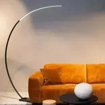 Lucide CURVE Bogenlampe LED 15W 2700K Schwarz dimmbar mit Marmorfu&szlig;