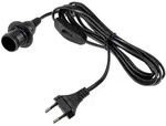 ChiliTec Netzkabel mit Schalter und E14 Fassung 1,4m + 2m lang, schwarz