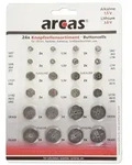 Areas Knopfzellen-Sortiment 24 teilig 8 versch. AG + 4 versch. CR-Knopfzellen