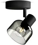 Philips 1er Sleet Decken-/Wandspot in Schwarz IP20 - E14 Fassung - aus Glas und