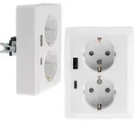 ChiliTec MILOS Schutzkontakt-Steckdose 2-fach 250V~/ 16A, 1x UP, USB A+C/PD, wei&szlig;