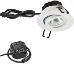 LED Deckeneinbau Strahler rund schwenkbar wei&szlig; IP65 3000K dimmbar Badezimmerlicht