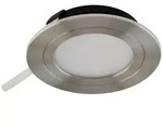 EVN LED Decken-Einbaustrahler rund chrom-sat. IP20 3W 3000K warmwei&szlig;es Licht