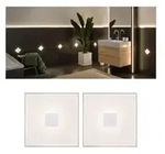 Paulmann 78401 2er-Set LumiTiles LED Fliesen Square 100x10mm 0,8W warmwei&szlig; Wei&szlig;