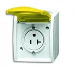 Busch-Jaeger 3016 EWN-54 Busch-Nema-Steckdose mit gelbem Klappdeckel