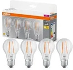 4er-Pack Osram E27 LED Lampen in Gl&uuml;hlampenform klar 6,5W wie 60W 2700K warmwei&szlig;es