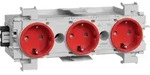 Hager SCHUKO Dreifachsteckdose mit Wago Steck-/Klemmtechnik, Frontrastend verkeh
