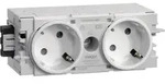 Hager SCHUKO Doppelsteckdose 45&deg; mit Wago Steck-/Klemmtechnik C-Profil in verkeh