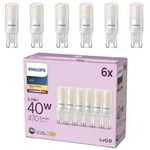 6er Set PHILIPS LED G9 Kapsel 3,7W = 40W 470lm 2700K extra warmwei&szlig;