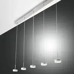 Dunk Pendelleuchte LED 5x8W Aluminium geb&uuml;rstet dimmbar Fabas Luce
