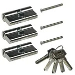 ChiliTec Schlie&szlig;zylinder-Set 3x 60mm (30+30mm) 5 Schl&uuml;ssel, Not- & Gefahrenfunktion