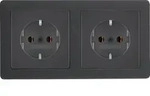 Berker 47206086 Steckdosen-Kom SCHUKO 2f m Ra Q.x anth