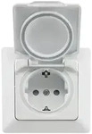 ChiliTec MILOS Schutzkontakt-Steckdose IP44 250V~/ 16A, inkl. Rahmen, UP, wei&szlig; matt