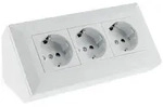ChiliTec 3-fach Steckdosenblock, wei&szlig; matt 250V~/ 16A, Aufbaumontage