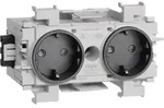 Hager SCHUKO Doppelsteckdose mit Wago Steck-/Klemmtechnik Frontrastend graphitsc