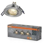 3er Set OSRAM GU10 3,7W LED Spot Set Recess Click Dim Satin Nickel 2700K IP20