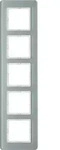 Berker 10156079 Rahmen 5fach, Q.7, Glas polarwei&szlig;