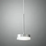 Dunk LED Pendelleuchte geb&uuml;rstetes Aluminium satinierter Schirm Fabas Luce