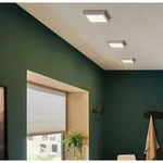 Kleines modernes LED Deckenplanel Lunar 17x17cm von Paulmann 70648 in Chrom Alu