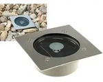 ChiliTec Solar LED Bodenstrahler "CTB-E", eckig 105x105x40mm, IP44, Edelstahl-Front