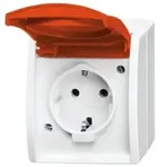 Busch-Jaeger 20 EWN-14-54 SCHUKO&reg; Steckdose mit orangenem Klappdeckel