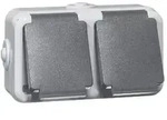 PEHA by Honeywell D 6632 WAB SCHUKO-Doppelsteckdose 2-fach Grau IP44 16 A 250 V