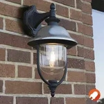 Konstsmide 7240-000 Parma Wandleuchte Edelstahl 304 Lampendach, schwarz lackiertes