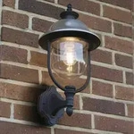 Konstsmide 7239-000 Parma Wandleuchte Edelstahl 304 Lampendach, schwarz lackiertes