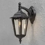 Konstsmide 7212-750 Firenze Wandleuchte schwarz lackiertes Aluminium, klares Glas