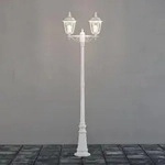 Elegante Standleuchte wei&szlig; lackiertes Aluminium, klares Glas