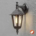 Konstsmide 7231-750 Firenze Wandleuchte schwarz lackiertes Aluminium, klares Glas