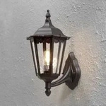 Konstsmide 7213-750 Firenze Wandleuchte schwarz lackiertes Aluminium, klares Glas