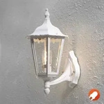 Konstsmide 7213-250 Firenze Wandleuchte wei&szlig; lackiertes Aluminium, klares Glas