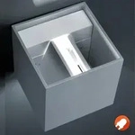 W&uuml;rfelf&ouml;rmige LED Wandleuchte Helestra SIRI 44 in matt schwarz Up&Down IP54