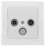 ChiliTec DELPHI Antennendose TV+Radio+Sat inkl. Rahmen, UP, wei&szlig; hochgl&auml;nzend