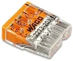 Wago 2273-203 Verbindungsklemme transparent orange f&uuml;r eindr&auml;htige Leiterarten