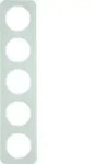 Berker 10152109 Rahmen 5fach R.1 Glas polarwei&szlig;