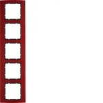 Berker 10153012 Rahmen 5fach B.3 Alu, rot/anthrazit