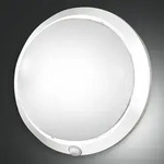 Schlichte italienische Wandleuchte Armilla mit Bewegungssensor in Weiss IP44 Fabas