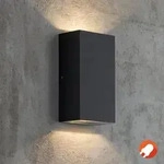 Au&szlig;enwandleuchte Rold aus Metall schwarz lackiert inkl. zwei warmwei&szlig;e LEDs