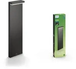 77cm hoch moderne Philips myGarden LED Wegeleuchte Bustan in Anthrazit Puristisch