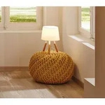 Nordische Holz Tischlampe Neordic Berit Wei&szlig; Stoff & Holz Paulmann 79646