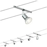 Paulmann 94145 Seilsystem Spice Salt - 5m Komplettset in Chrom mit 5 Spots ohne LM