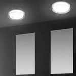 Opalglas LED Deckenstrahler Helestra OLVI in chrom & transparent satiniert &oslash;30cm