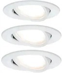 Paulmann 93449 Einbauleuchte Set Nova Coin rund schwenkbar LED 3x6.5W 2700K Wei&szlig;/Alu