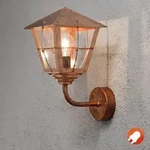 Konstsmide 438-900 Fenix Wandleuchte massiver Kupfer, rauchfarbenes Acrylglas,