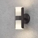 Konstsmide 7522-750 Modena Wandleuchte schwarz lackiertes Aluminium, opales Acrylglas