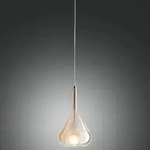 Italian Design Mediterrane Pendelleuchte aus Borsilicatglas in Amber von Fabas Luce